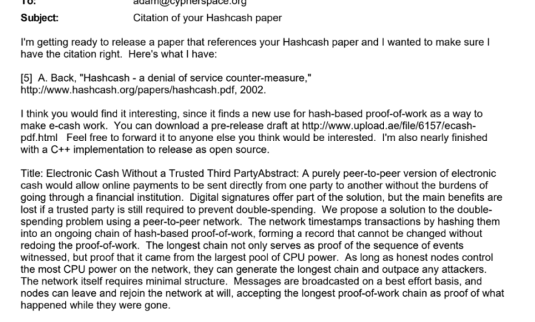 Read Adam Back's Complete Emails With Bitcoin Creator Satoshi Nakamoto