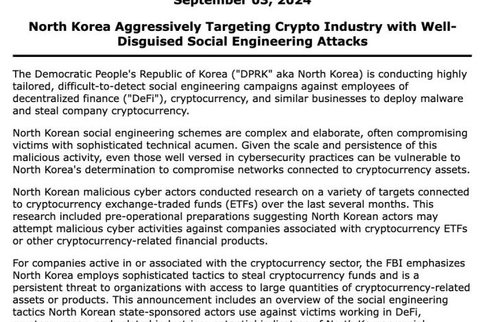 Fbi Warns Of North Korean Hackers Targeting U.s. Bitcoin And